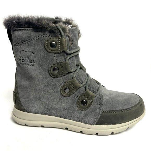 Sorel Women's Explorer Joan Waterproof Winter Boots Gray, Size M
